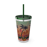 Summer Design 06 on Sunsplash Tumbler with Straw, 16oz