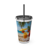 Summer Design 09 on Sunsplash Tumbler with Straw, 16oz
