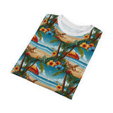 Summer Design 11 on Floral Unisex Cut & Sew Tee - Vibrant Garden Design for Everyday Wear