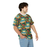 Summer Design 12 on Floral Unisex Cut & Sew Tee - Vibrant Garden Design for Everyday Wear