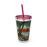 Summer Design 11 on Sunsplash Tumbler with Straw, 16oz