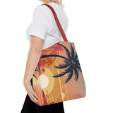 Summer Design 06 on Floral Tote Bag - Stylish Eco-Friendly Shopping Bag for Everyday Use