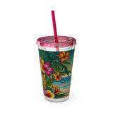 Summer Design 12 on Sunsplash Tumbler with Straw, 16oz