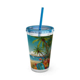 Summer Design 10 on Sunsplash Tumbler with Straw, 16oz