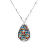 Summer Design 07 on Oval Necklace - Elegant Jewelry for Nature Lovers