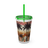Summer Design 04 on Sunsplash Tumbler with Straw, 16oz
