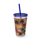Summer Design 05 on Sunsplash Tumbler with Straw, 16oz