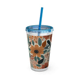 Summer Design 01 on Sunsplash Tumbler with Straw, 16oz