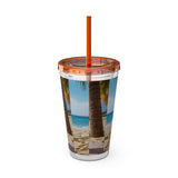 Summer Design 09 on Sunsplash Tumbler with Straw, 16oz