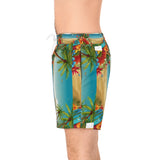 Summer Design 10 on Men's Floral Print Swim Shorts - Perfect for Summer Beach Days
