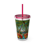 Summer Design 10 on Sunsplash Tumbler with Straw, 16oz