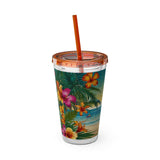 Summer Design 12 on Sunsplash Tumbler with Straw, 16oz