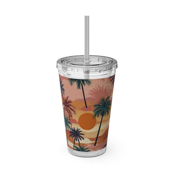 Summer Design 05 on Sunsplash Tumbler with Straw, 16oz