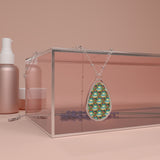 Summer Design 12 on Oval Necklace - Elegant Jewelry for Nature Lovers