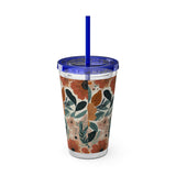 Summer Design 01 on Sunsplash Tumbler with Straw, 16oz