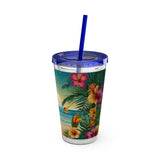 Summer Design 12 on Sunsplash Tumbler with Straw, 16oz