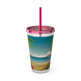 Summer Design 10 on Sunsplash Tumbler with Straw, 16oz
