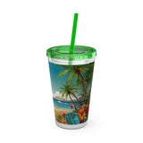 Summer Design 10 on Sunsplash Tumbler with Straw, 16oz