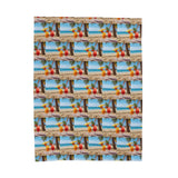 Summer Design 09 on Velveteen Plush Blanket - Perfect for Home Decor and Gifts