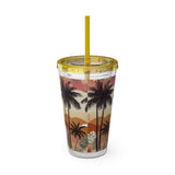 Summer Design 04 on Sunsplash Tumbler with Straw, 16oz