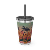 Summer Design 06 on Sunsplash Tumbler with Straw, 16oz