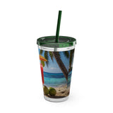 Summer Design 07 on Sunsplash Tumbler with Straw, 16oz