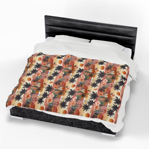 Summer Design 04 on Velveteen Plush Blanket - Perfect for Home Decor and Gifts