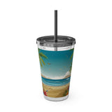 Summer Design 10 on Sunsplash Tumbler with Straw, 16oz