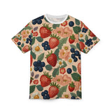 Summer Design 03 on Floral Unisex Cut & Sew Tee - Vibrant Garden Design for Everyday Wear