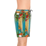 Summer Design 10 on Men's Floral Print Swim Shorts - Perfect for Summer Beach Days