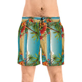 Summer Design 10 on Men's Floral Print Swim Shorts - Perfect for Summer Beach Days