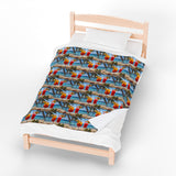 Summer Design 07 on Velveteen Plush Blanket - Perfect for Home Decor and Gifts