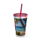 Summer Design 07 on Sunsplash Tumbler with Straw, 16oz