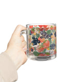Summer Design 03 on Glass Mug - 10oz Botanical Coffee Cup for Tea Lovers