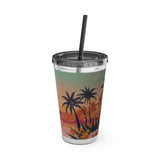 Summer Design 06 on Sunsplash Tumbler with Straw, 16oz