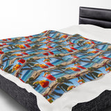 Summer Design 07 on Velveteen Plush Blanket - Perfect for Home Decor and Gifts