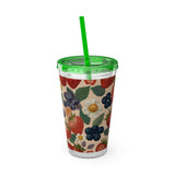 Summer Design 03 on Sunsplash Tumbler with Straw, 16oz