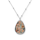 Summer Design 01 on Oval Necklace - Elegant Jewelry for Nature Lovers