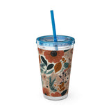 Summer Design 01 on Sunsplash Tumbler with Straw, 16oz