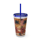 Summer Design 05 on Sunsplash Tumbler with Straw, 16oz