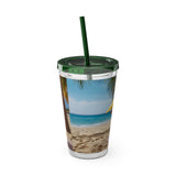 Summer Design 09 on Sunsplash Tumbler with Straw, 16oz