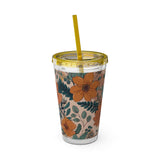 Summer Design 02 on Sunsplash Tumbler with Straw, 16oz