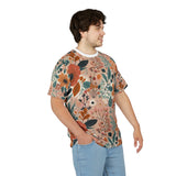 Summer Design 01 on Floral Unisex Cut & Sew Tee - Vibrant Garden Design for Everyday Wear