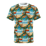 Summer Design 11 on Floral Unisex Cut & Sew Tee - Vibrant Garden Design for Everyday Wear