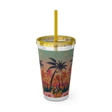 Summer Design 06 on Sunsplash Tumbler with Straw, 16oz