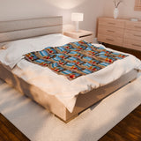 Summer Design 09 on Velveteen Plush Blanket - Perfect for Home Decor and Gifts