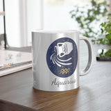 Aquarius Zodiac Metallic Mug (Silver / Gold) 11 oz