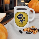 Gold Coin Leo Zodiac Design on Ceramic Mug 11oz