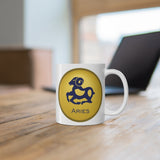 Gold Coin Aries Zodiac Design on Ceramic Mug 11oz