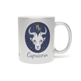 Capricorn Zodiac Metallic Mug (Silver / Gold) 11 oz